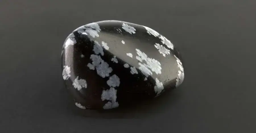 Black Crystal With White Spots