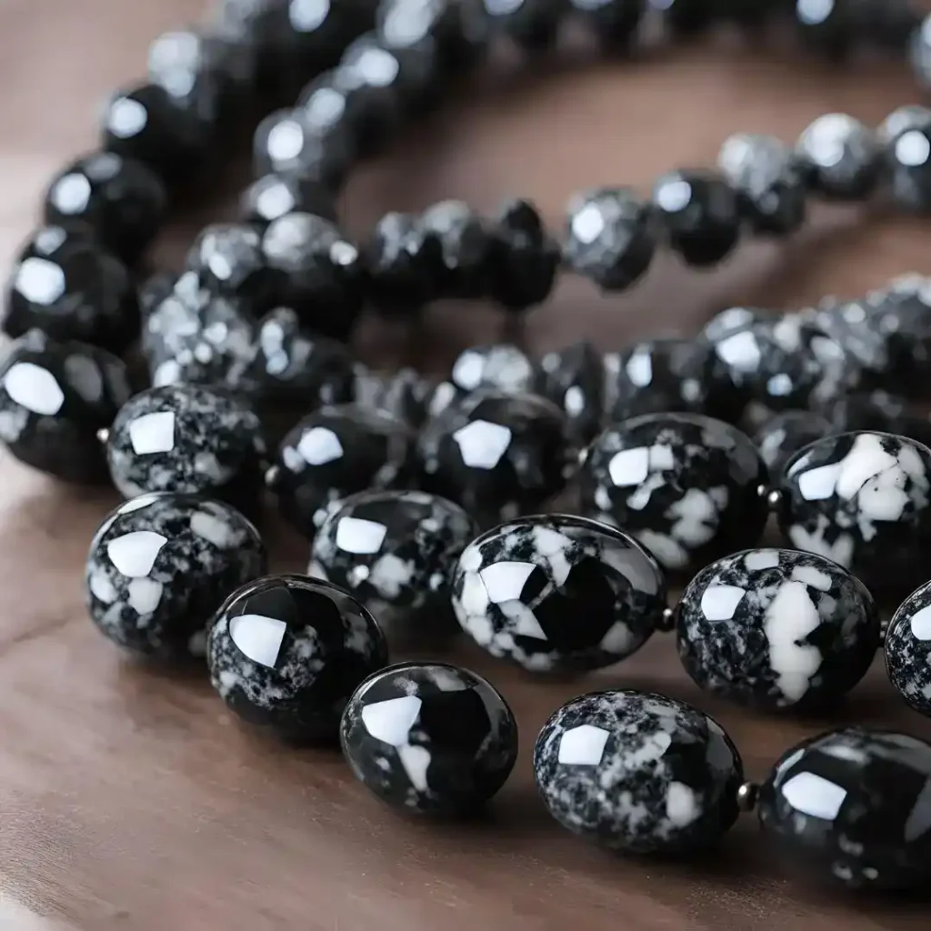 black crystal with white spots meaning