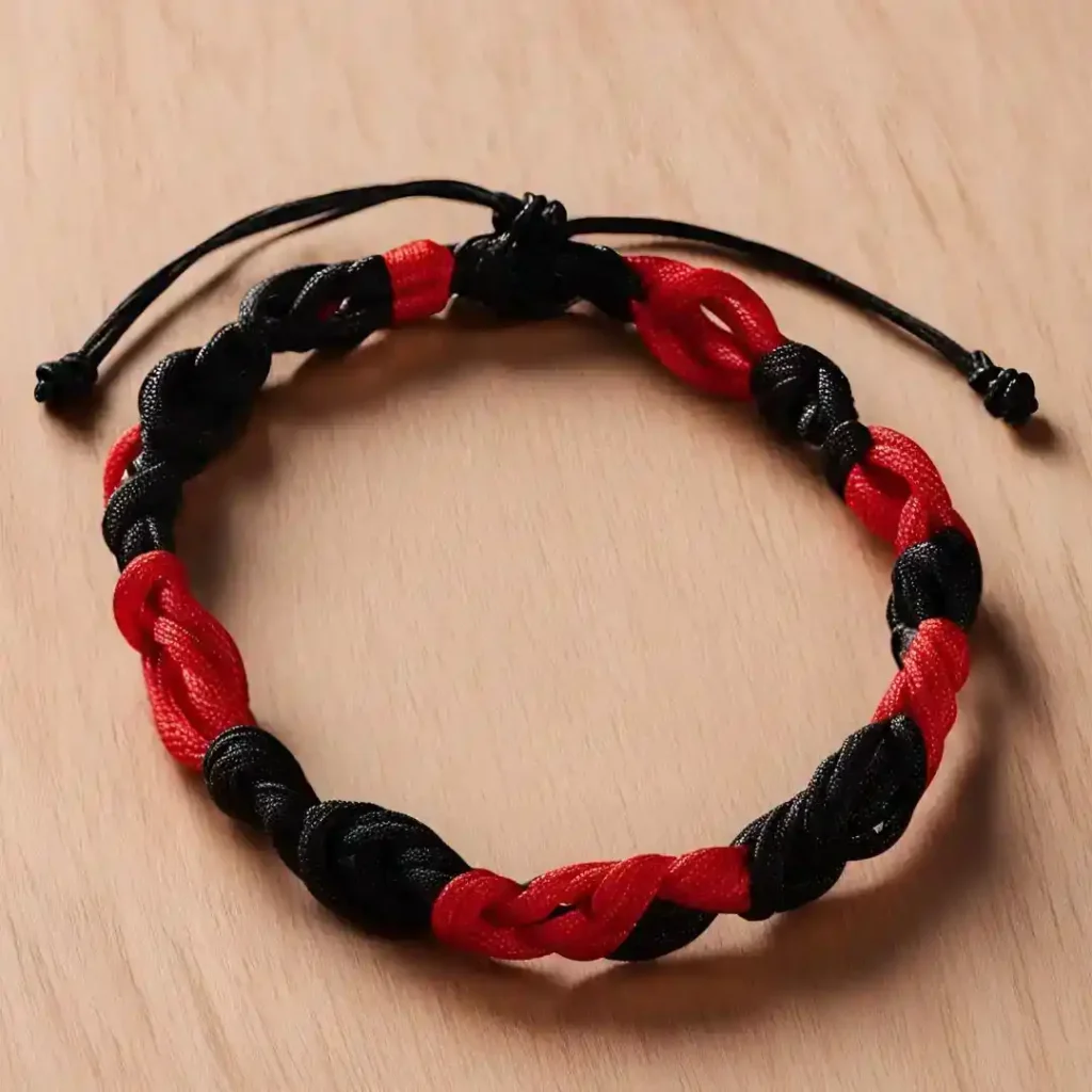 black and red bead bracelet meaning