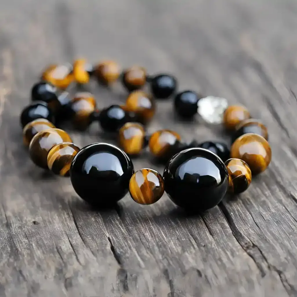 tiger eye and pyrite combination