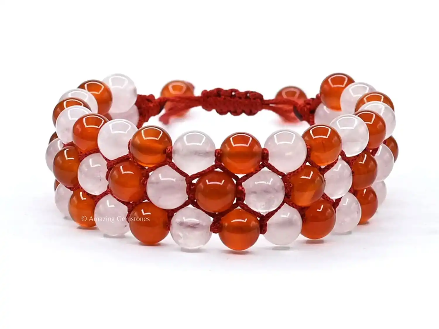 Rose Quartz & Carnelian Bracelet Set