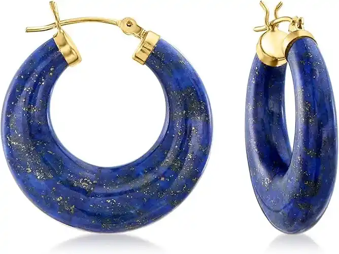 Ross-Simons Round Gemstone Hoop Earrings