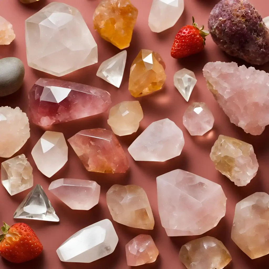 Strawberry Quartz Crystal Combinations