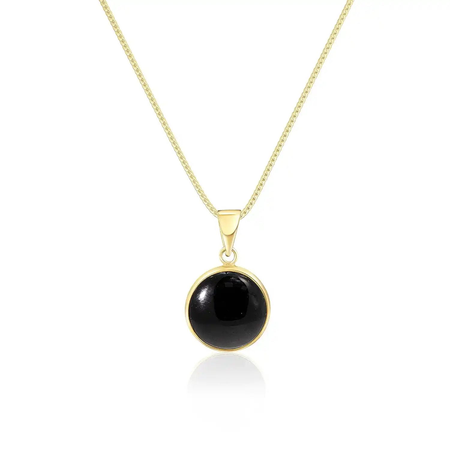 14K Gold Onyx Necklace for Women