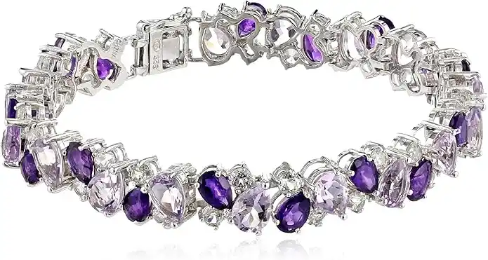 Amazon Essentials Sterling Silver Created Gemstones Bracelet