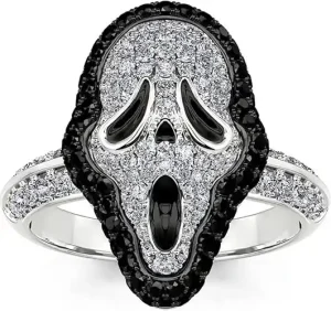 Gothic Black Skull Rings Diamond