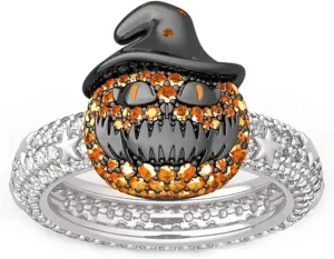 Halloween Diamond Ring Ghost Pumpkin