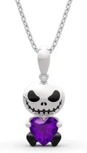 Hug Me Love Confession Skull Heart Cut Sterling Silver Necklace