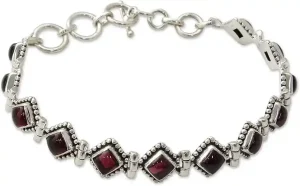 NOVICA Artisan Handmade Garnet Tennis Bracelet