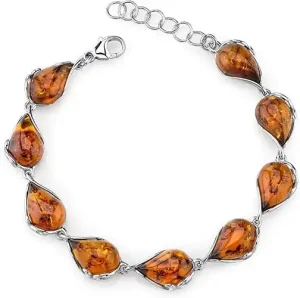 PEORA Genuine Baltic Amber Teardrop Design Bracelet