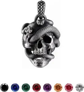 Skull Snake Pendant Necklace