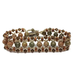 Sparkling Autumn Jasper Hand Woven Bracelet