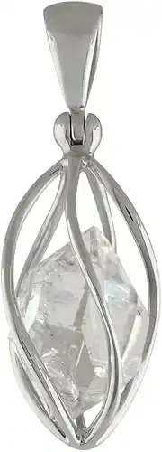 Starborn Sterling Silver Diamond Quartz Crystal Pendant