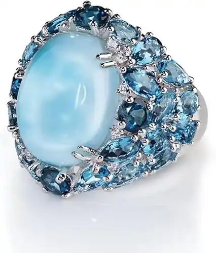 Stauer - Women's Atlantis Larimar & Blue Topaz Ring