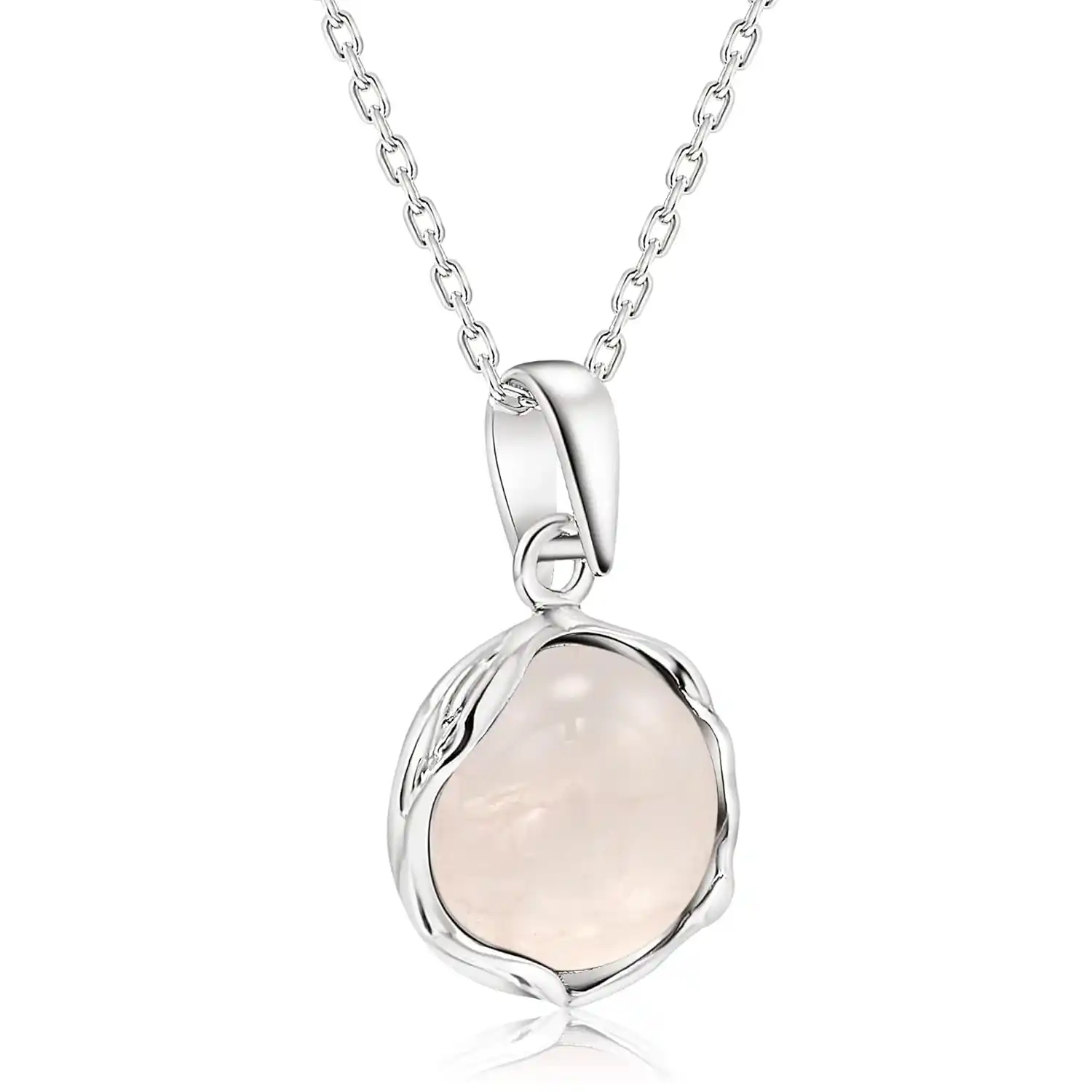 Sterling Silver Rose Quartz Necklace