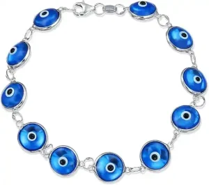 Turkish Translucent Glass Bead Evil Eye Bracelet