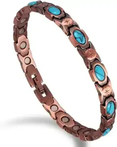 99.9% Pure Copper Turquoise Magnetic Bracelet