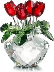 Red Rose Figurine Ornament Spring Bouquet