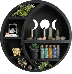 Wooden Moon Storage & Wall Hanging Shelf