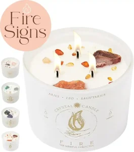 Zodiac Candle With Crystals for Every Sign