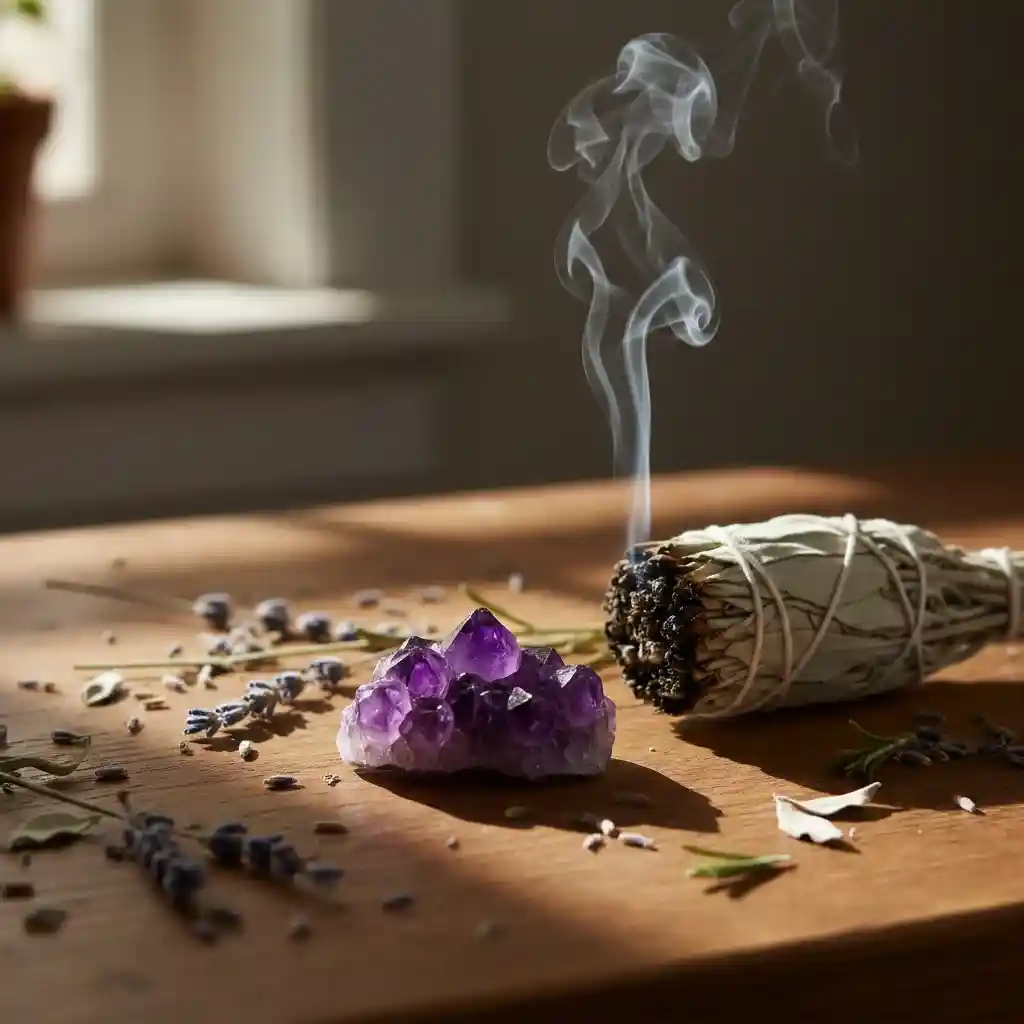 Crystal Cleansing with Smoke